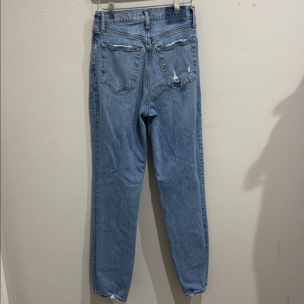 Abercrombie & Fitch 90’s Utra High Rise Straight Leg Jeans with Criss Cross - Picture 5 of 7